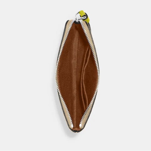 Coach Corner Zip Wristlet In Signature Canvas - Colour: Khaki & Key Lime - Picture 2 of 3
